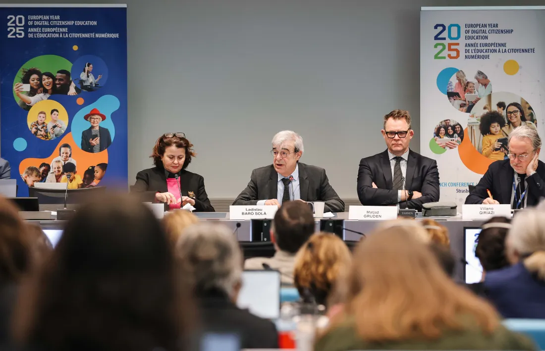 Ladislau Baró a l’acte d’obertura de l’Any europeu de l’educació per a la ciutadania digital del Consell d’Europa, a Estrasburg, a principis d'any.