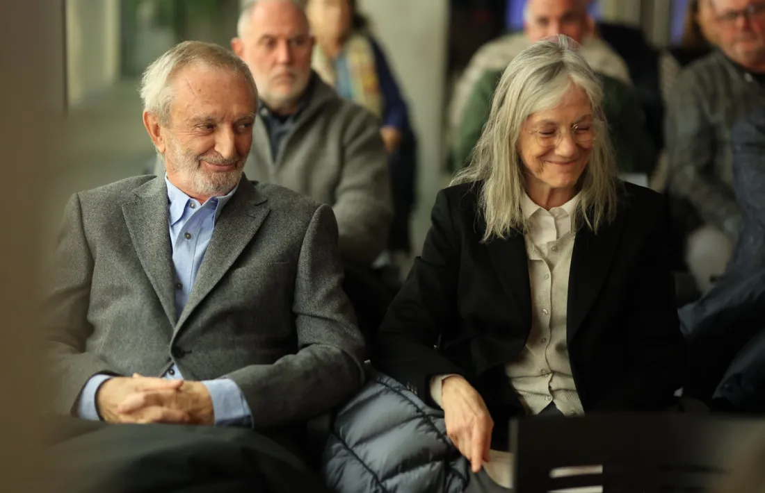 Eudald Guillamet i Elisenda Viives, en el moment de fer-se públic el seu doble premi Àgota.