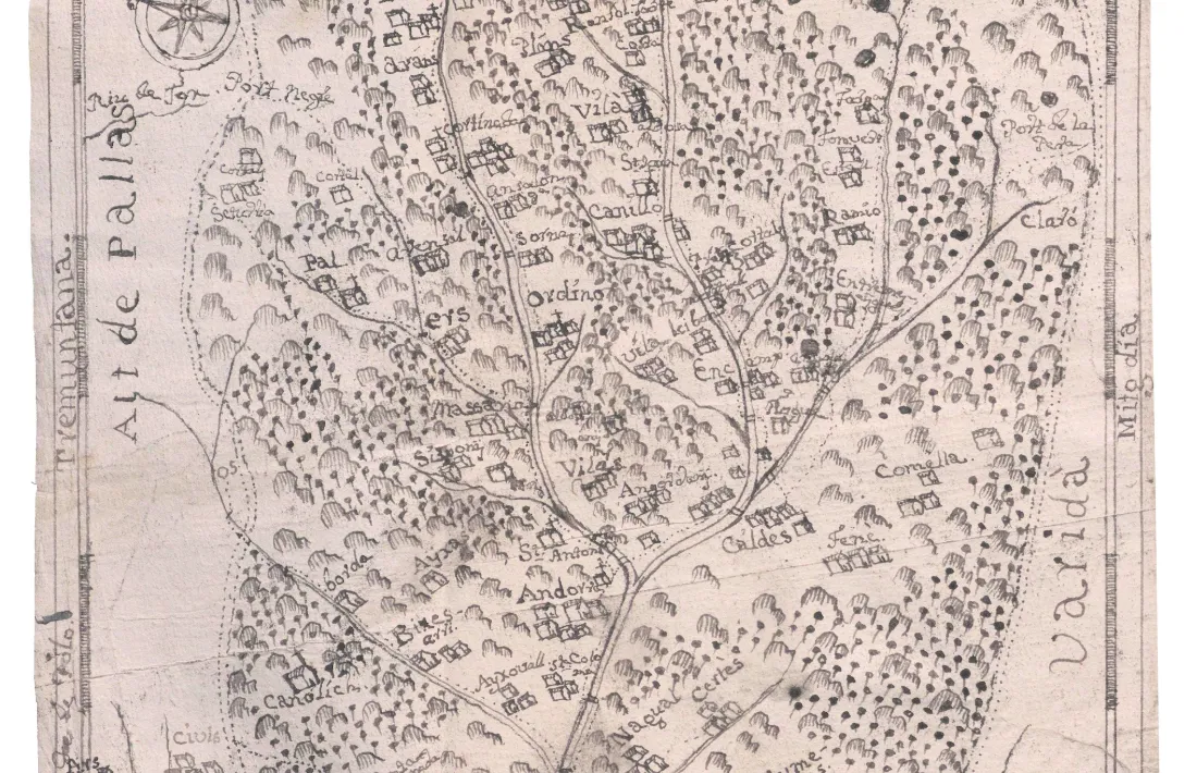 L'esbós del mapa de Zamora que mossèn Antoni Piug va incloure al 'Politar' del 1797. 