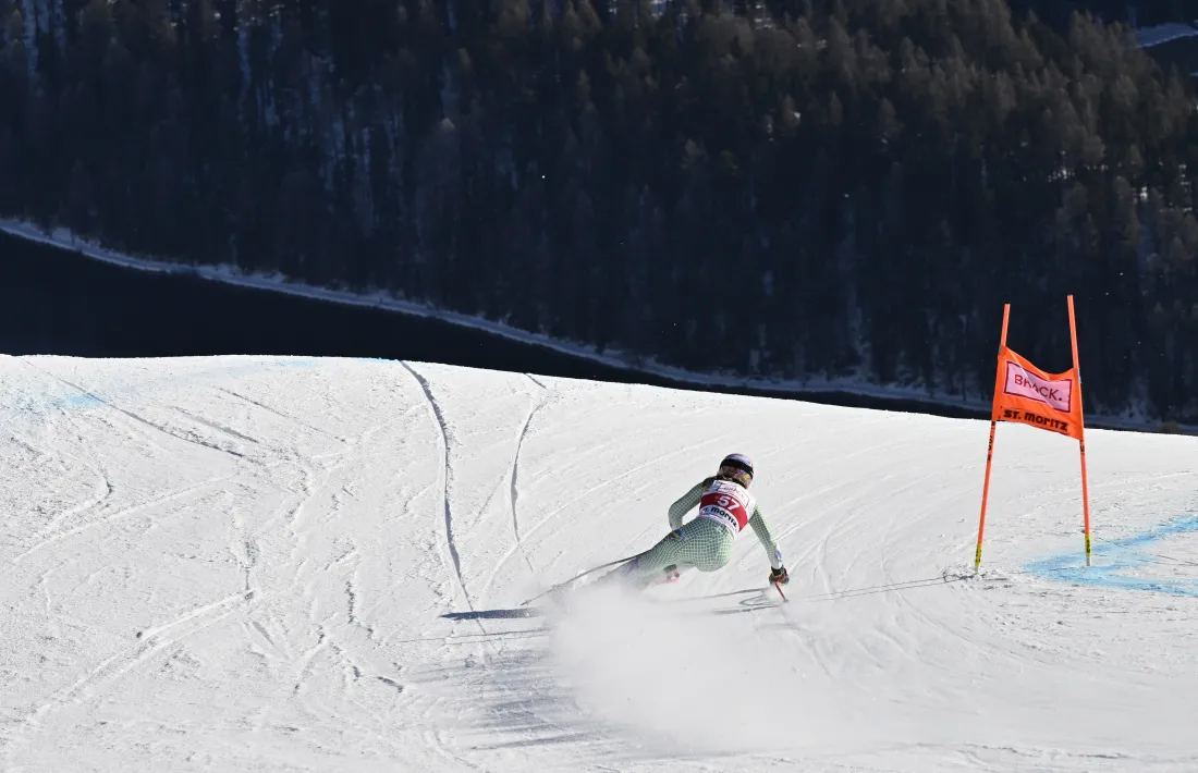 'Cande' Moreno, en el primer entrenament oficial a St. Moritz.