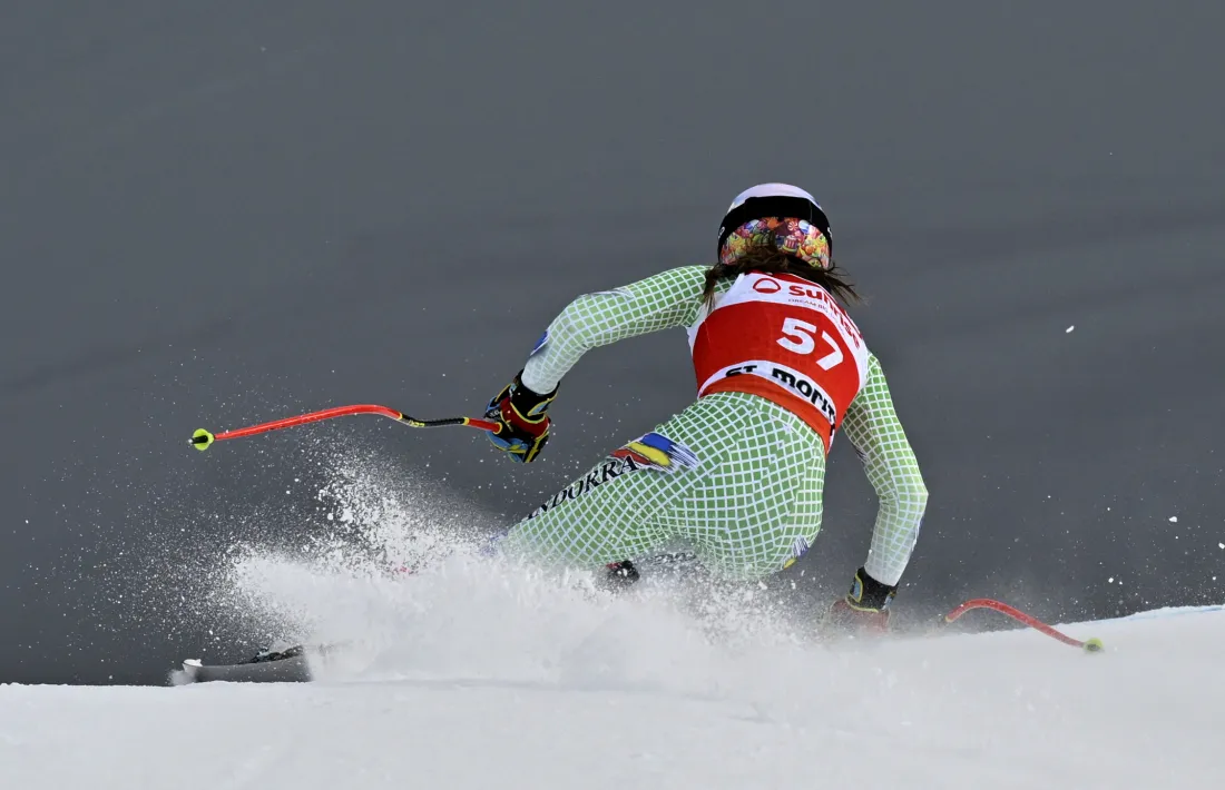 'Cande' Moreno, en el segon entrenament oficial a St. Moritz.