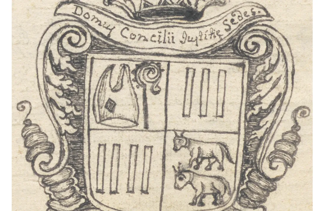 L'escut d'Andorra, l'única il·lsutració que comparteix el Politar 1797 amb el del 1763. Aquest incorpora a més la corona.