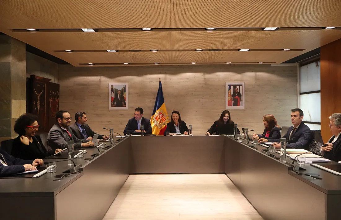 Un moment de la sessió de Consell de Comú d'aquest migdia.