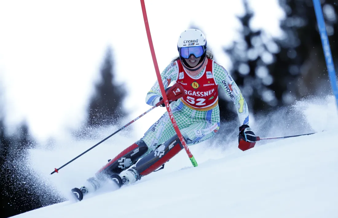 Carla Mijares, a l'eslàlom de Copa del Món de Kranjska Gora.