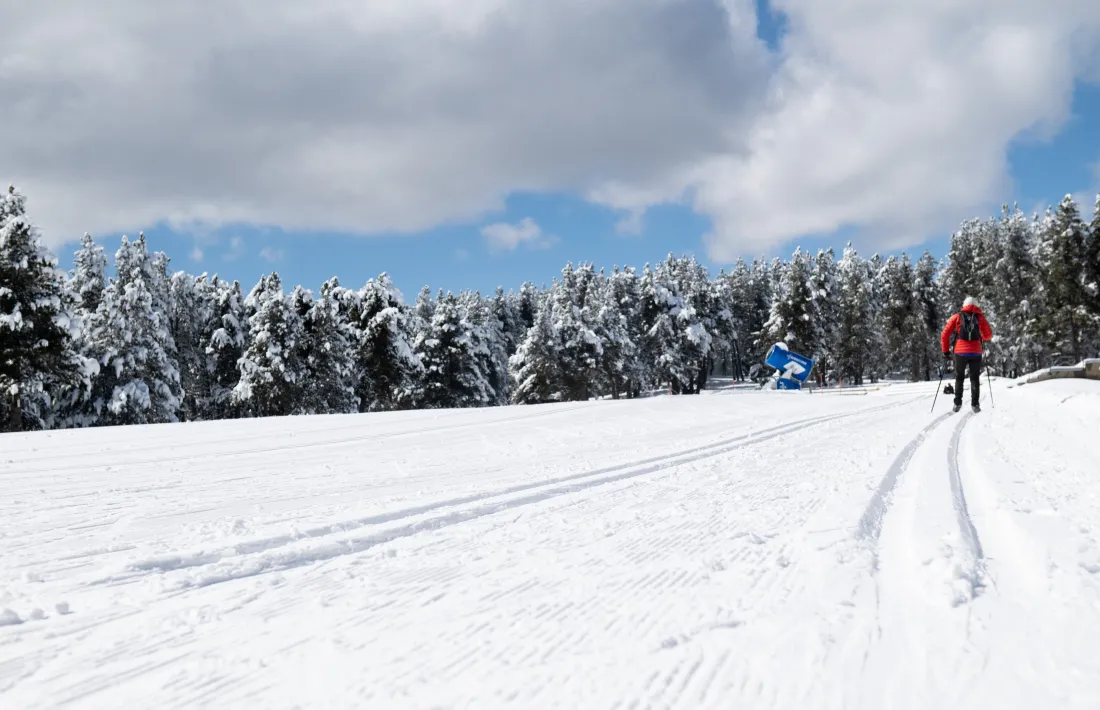 Un esquiador a Naturland.