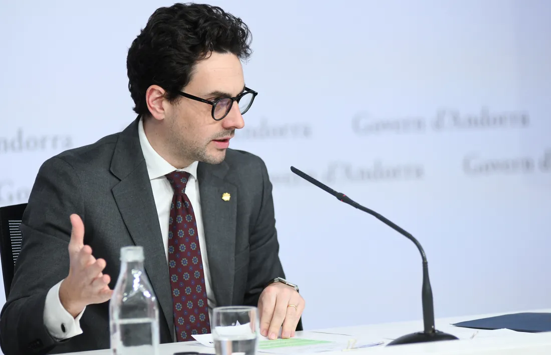 Guillem Casal durant la roda de premsa aquesta tarda.