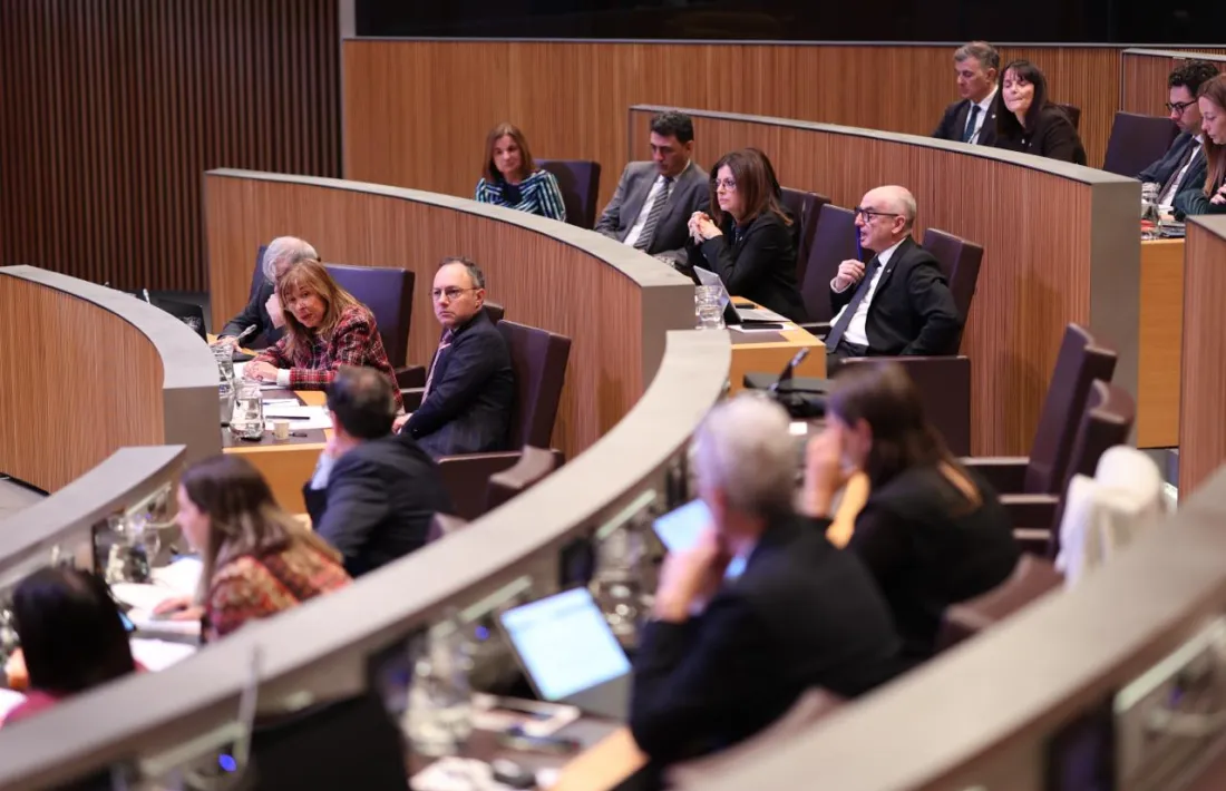 Els membres del Govern durant la sessió de preguntes al Conell General