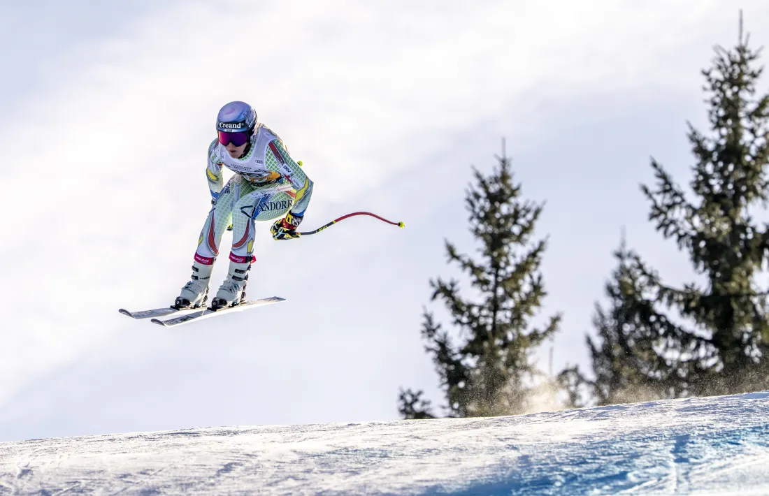 'Cande' Moreno, en acció a la Copa del Món de Tarvisio.
