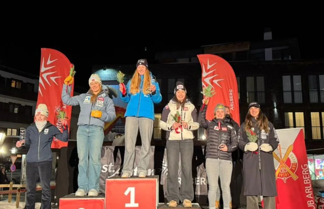 'Cande', al podi de St. Anton.