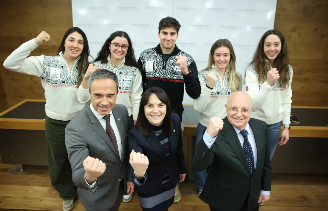 La delegació andorrana dels Jocs Olímpics d'Hivern es va presentar ahir a Andbank.