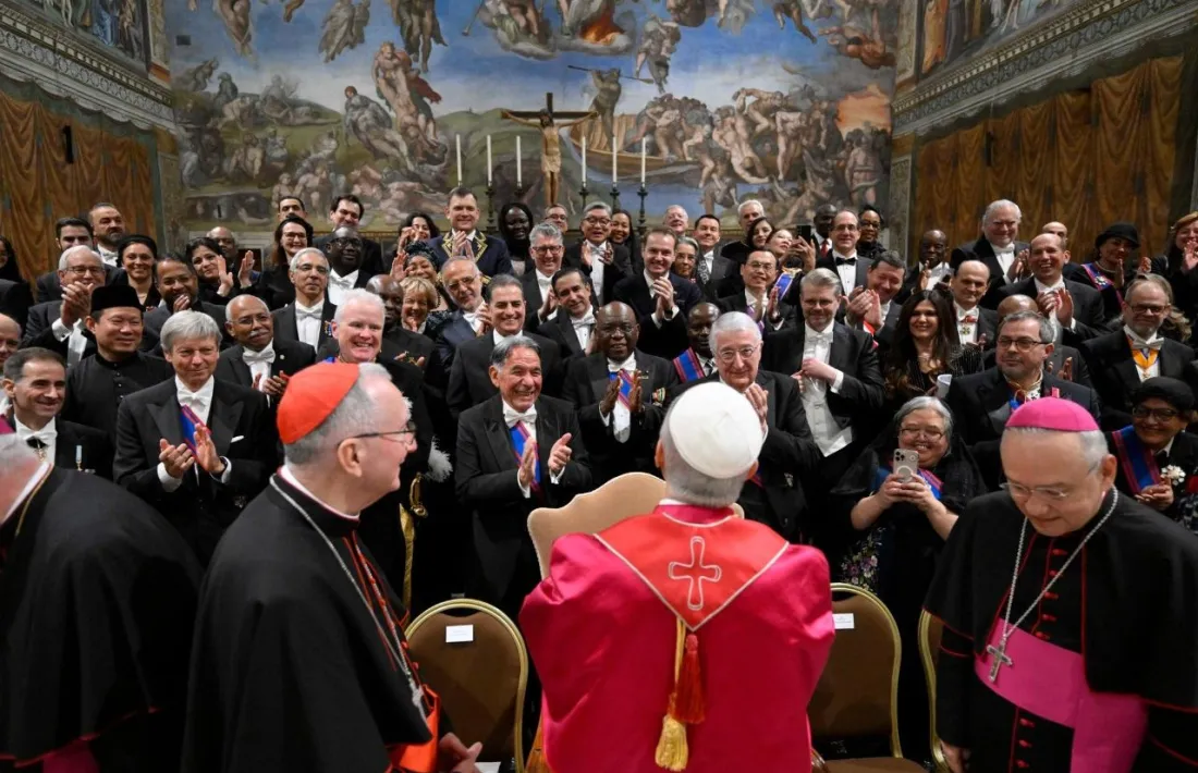 El Papa Lleó XIV dirigint-se al cos diplomàtic, el passat 9 de gener.