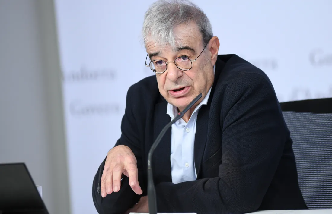 El ministre Ladislau Baró durant la compareixença d'aquest matí.