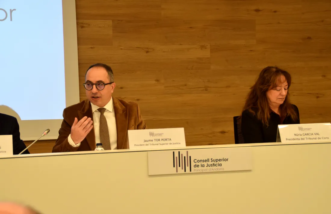 El president del Tribunal Superior, Jaume Tor, i la presidenta del Tribunal de Corts, Núria Garcia Val.