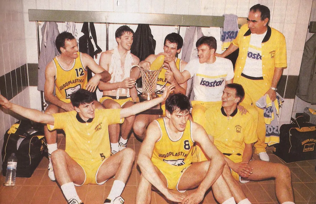 Un jove Zan Tabak amb la Jugoplastika que va guanyar la primera Copa d'Europa al Barça a Múnic.