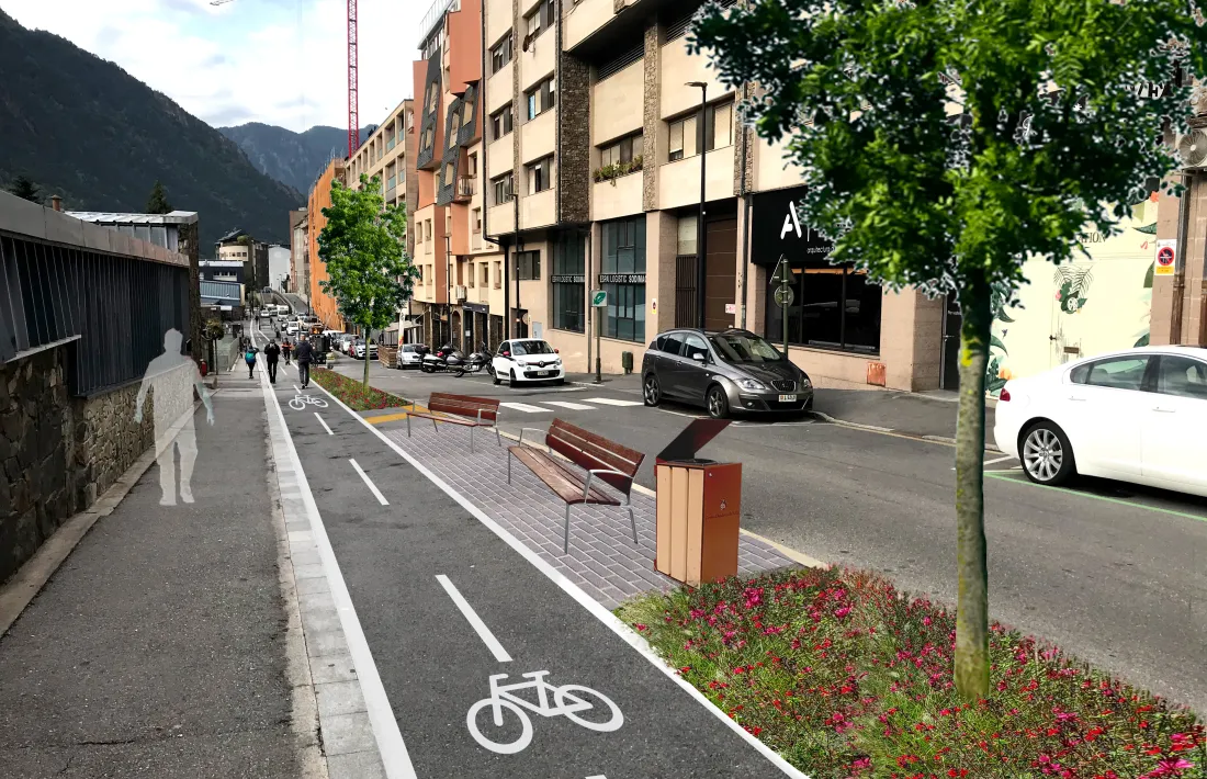 L'actuació a Prada Motxilla preveu un nou carril per a bicicletes.