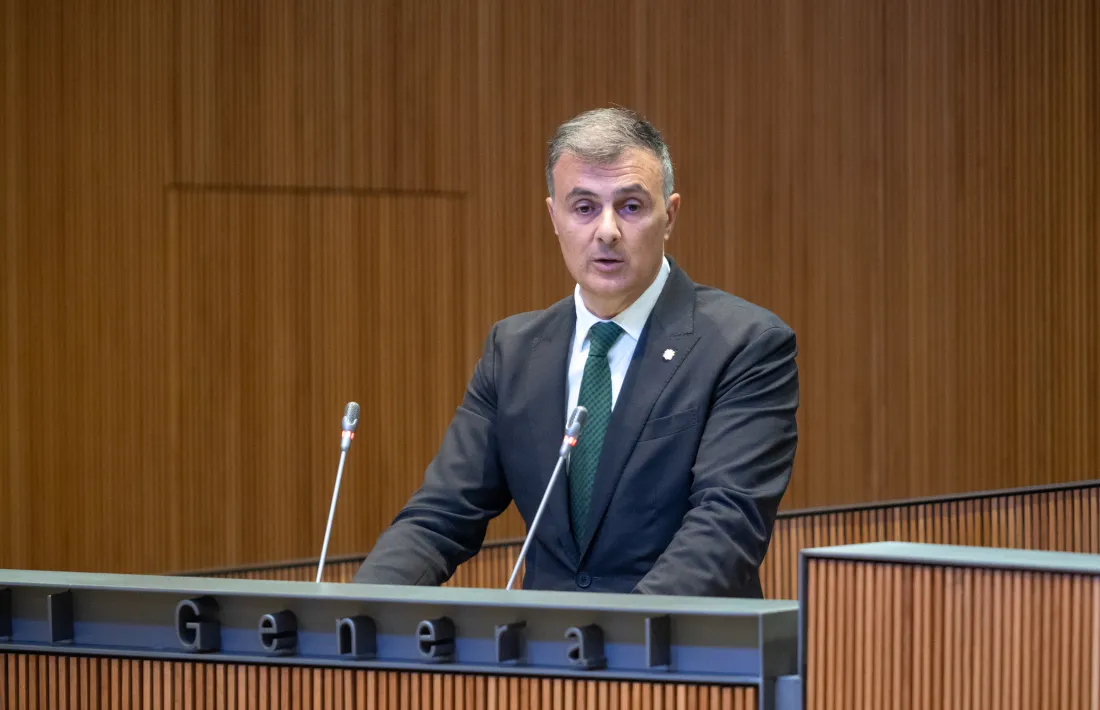 El ministre de Funció Pública i Transformació Digital, Marc Rossell, en una intervenció al Consell General.