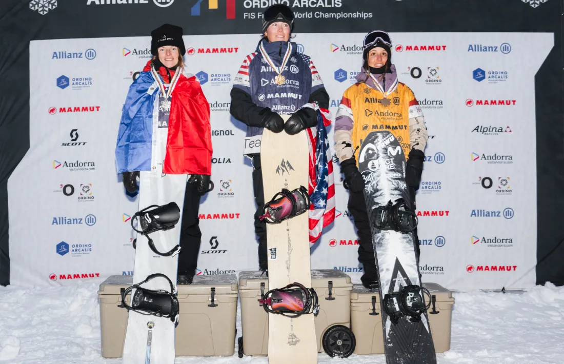 Núria Castán, amb passat al 'freeride' andorrà, va ser tercera en surf de neu al Mundial.