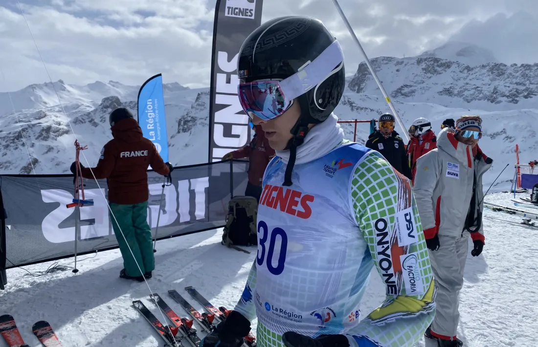 Roger Puig, a la Copa del Món de paraalpí a Tignes (França).