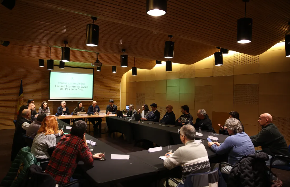 La reunió extraordinària d'avui del Consell Econòmic i Social del Pas de la Casa.