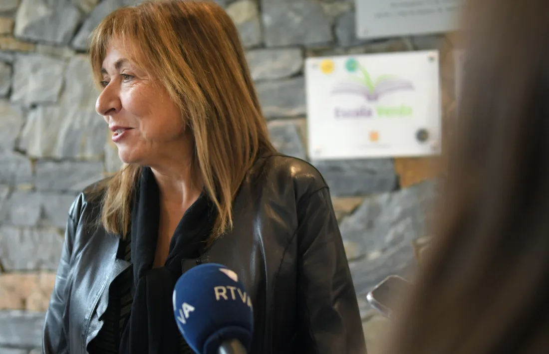 La ministra d’Habitatge, Conxita Marsol, avui al Centre de Formació Professional d’Aixovall.