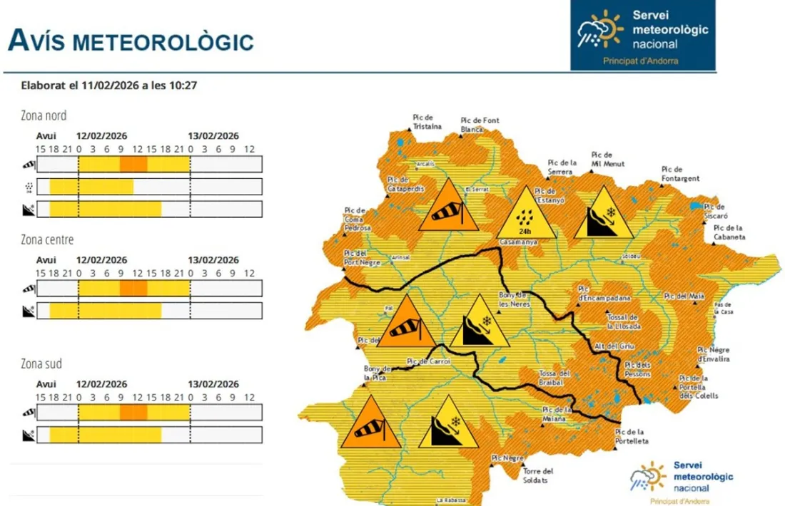 L'avís emès aquesta tarda