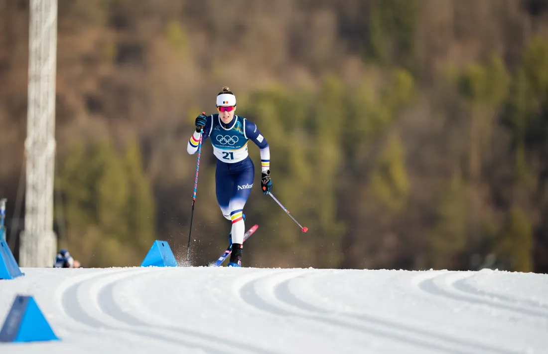 Gina del Rio, no sent molt d'optimisme pel seu estat, però avui competeix als 10 quilòmetres en skating.