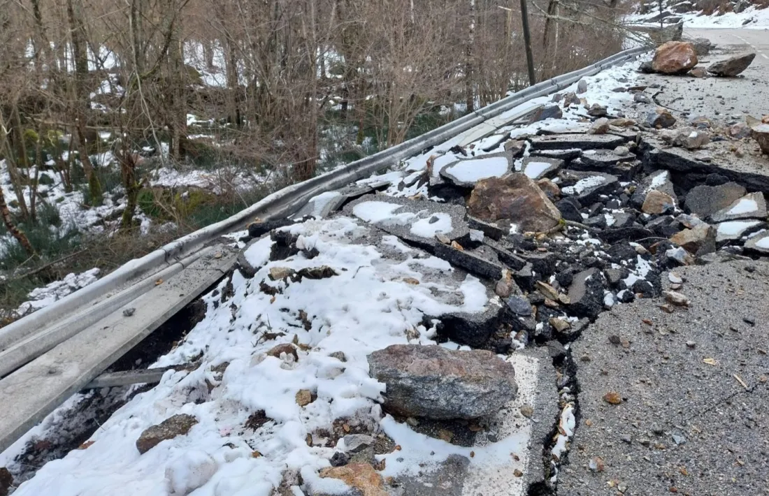 L'esllavissada a la RN-20 a Mérens del 31 de gener passat.