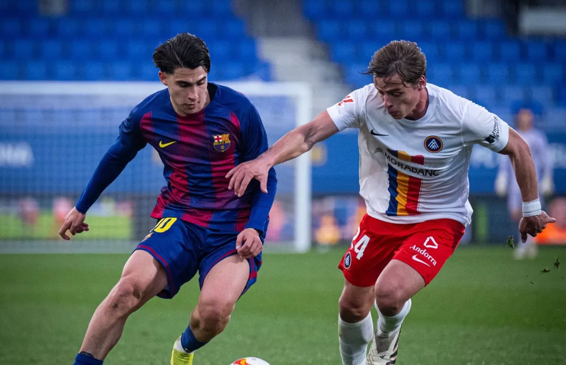 Toni Fernández, de 17 anys, va portar de corcoll a tot l'FC Andorra.