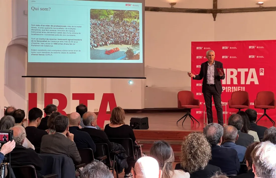 El director general de l'IRTA, Josep Usall, ha presentat el centre en l'acte a Sant Domènec.