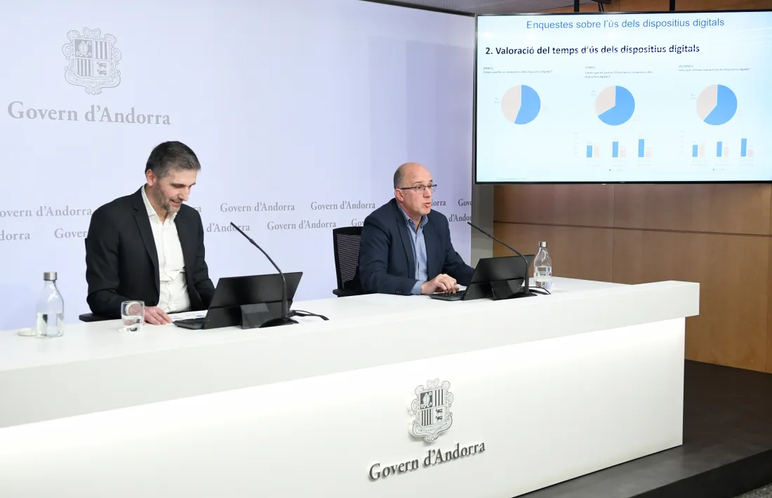 Micó i Campuzano durant la presentació de l'enquesta, aquest matí.