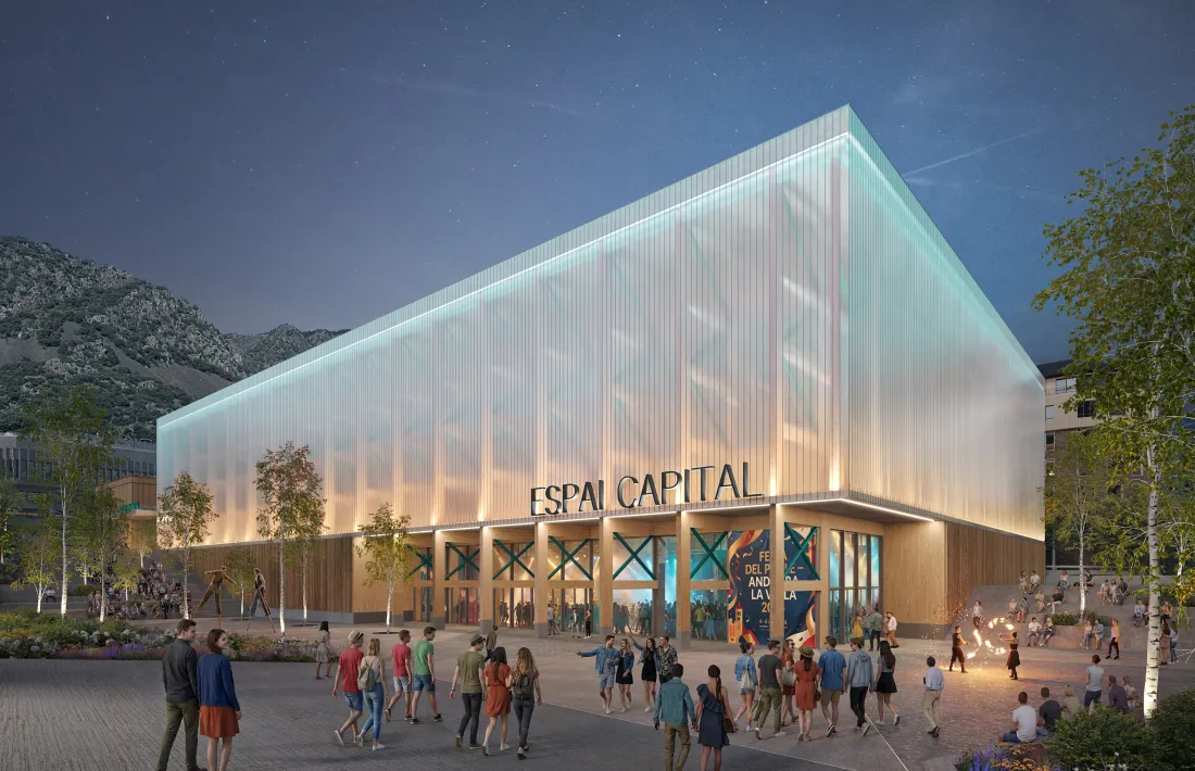 L'Espai Capital a la nit.