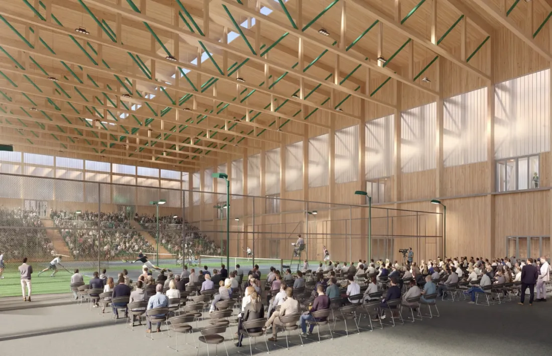 L'interior del recinte multifuncional.