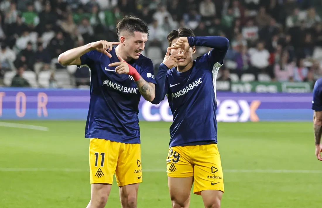 'Lauti' De León i Min-su, golejadors a Còrdova.