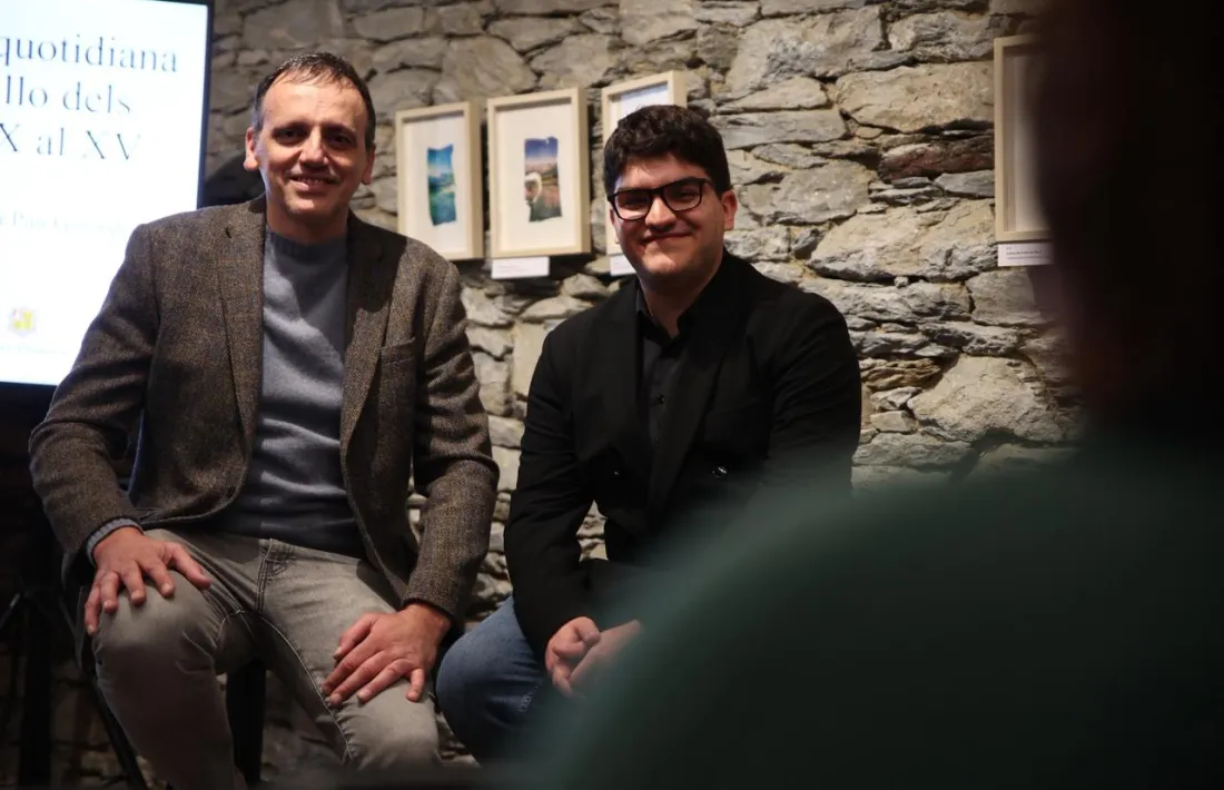  Els historiadors Climent Miró i Pau González, a cal Federico.