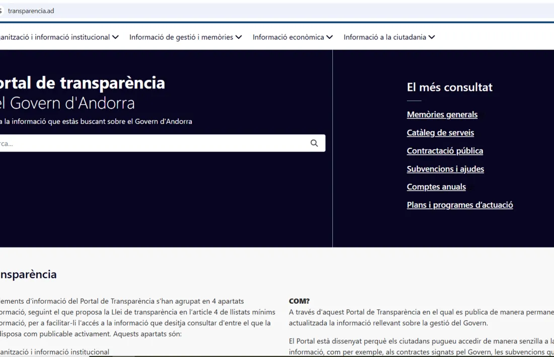 El portal de transparència del Govern.