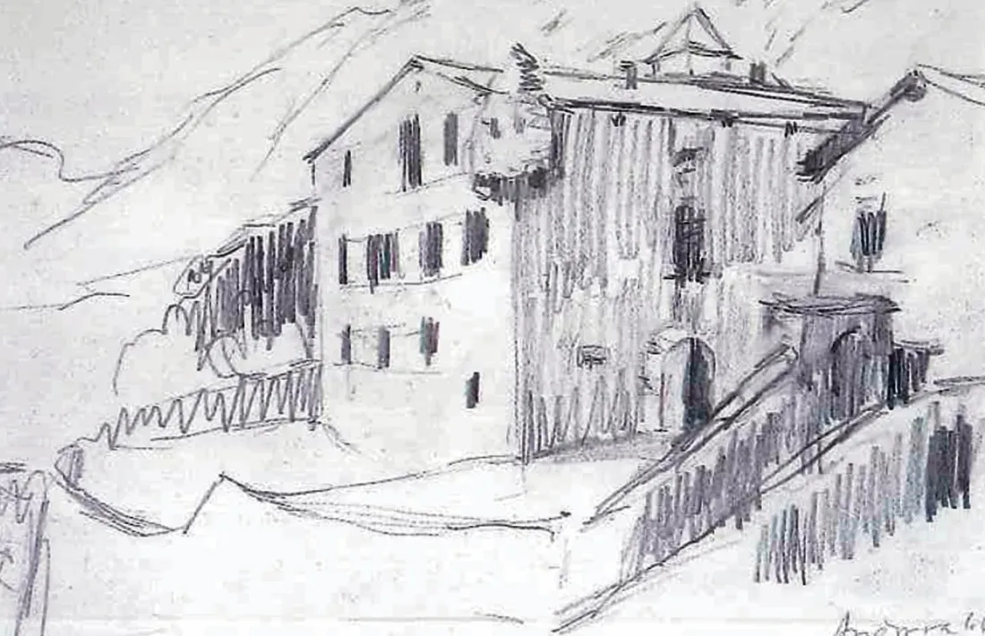 L'esbós adquirit per Sindicatura és un dibuix a llapis datat el 1932 i que fa 23 per 33 centímetres.