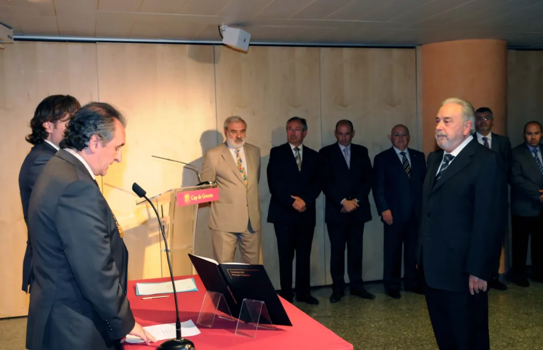 Canturri en la seva presa de possessió com ambaixador del Govern de Jaume Bartumeu.