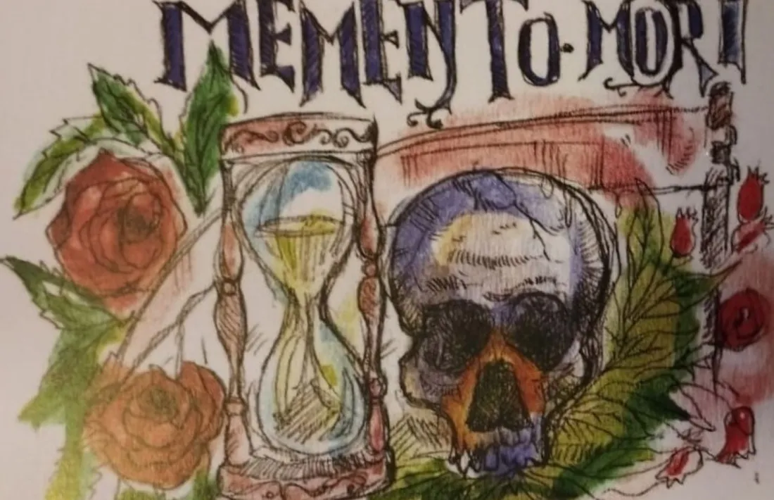 El mememto mori de Sant Joan de Caselles, a l'esquerra de l'altar.