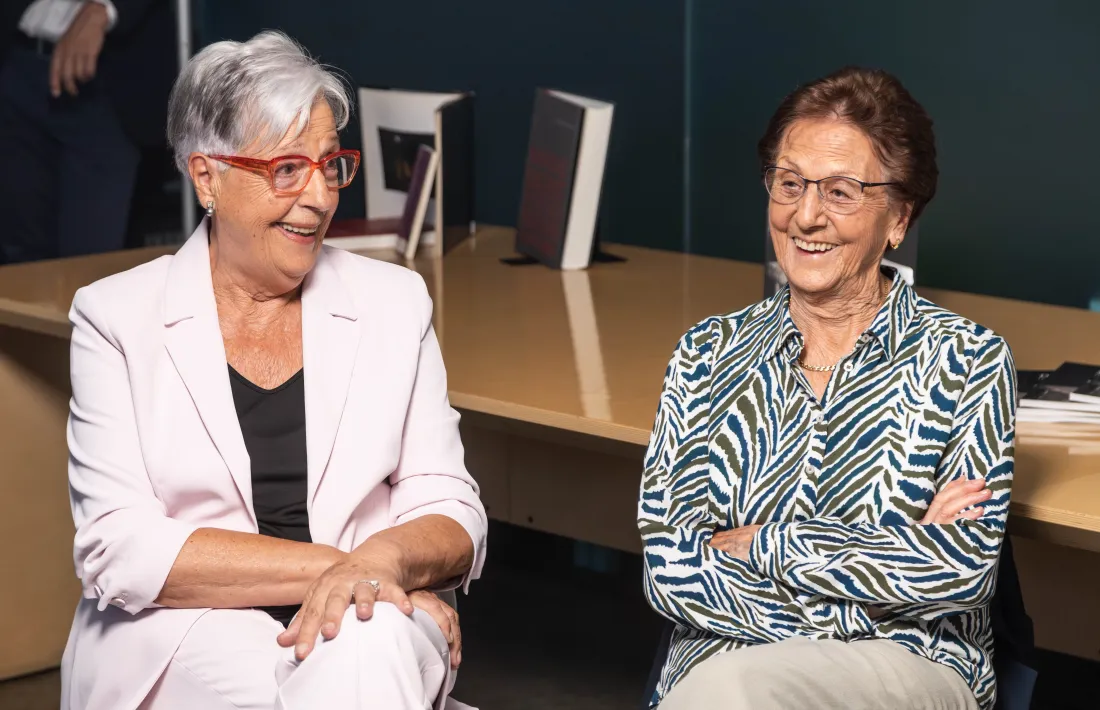 Pilar Saboya i Roser Molné a l'acte Dones claus per a la història d'Andorra, l'agost passat.