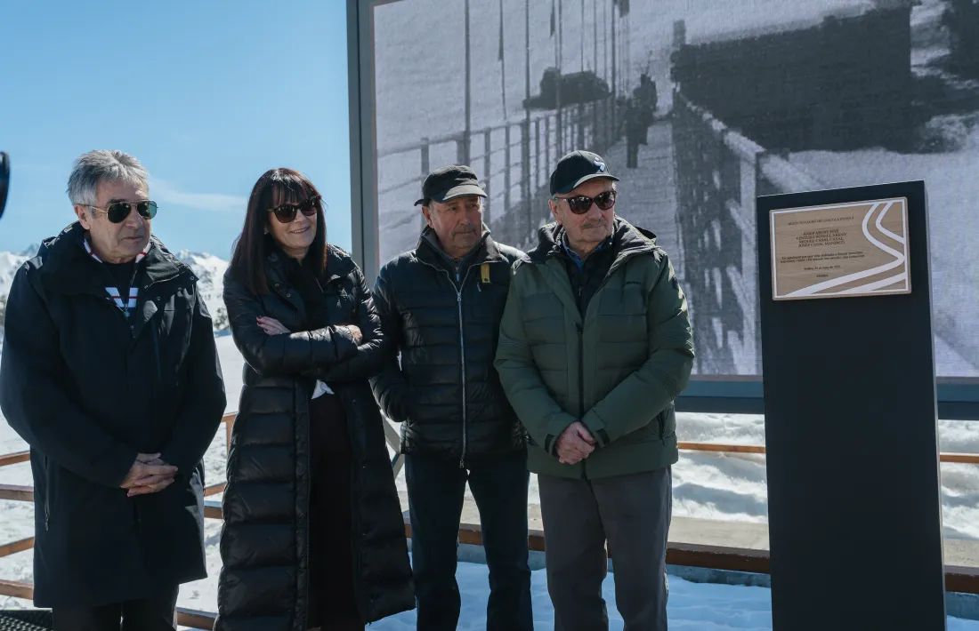 Josep Areny, Mònica Bonell –filla de Ventura Bonell– , 'Pepi' Casal i Miquel Casal.