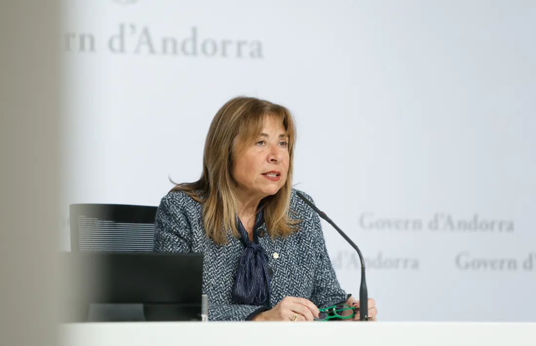 La ministra Conxita Marsol, avui en funcions de portaveu.