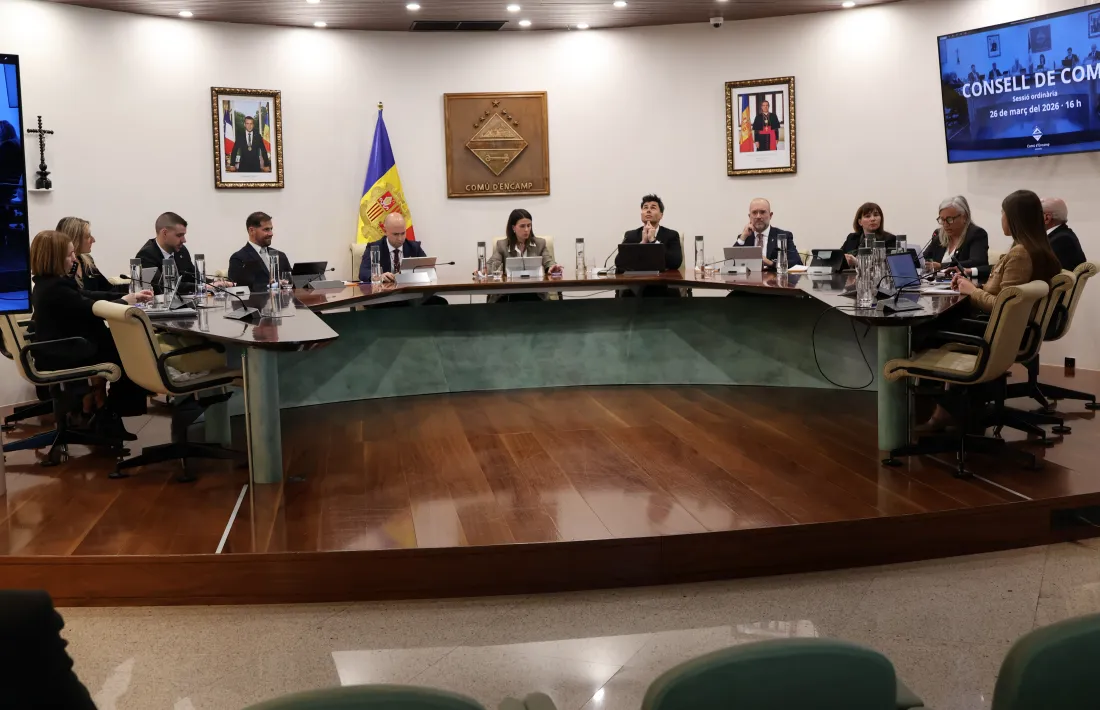 Una imatge de la sessió de consell de comú d'Encamp d'aquesta tarda.