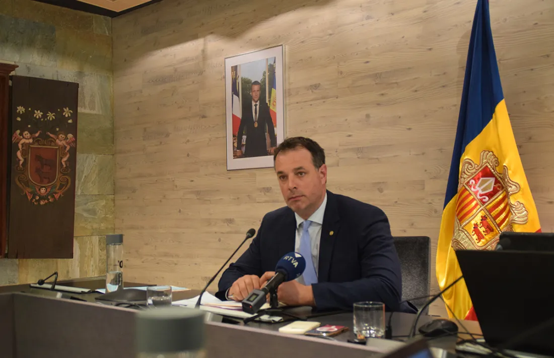 El cònsol menor d'Ordino, Eduard Betriu, durant la sessió d'avui.