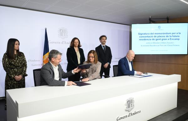 Acord per concertar fins el 55% de les places de la futura residència d'Encamp