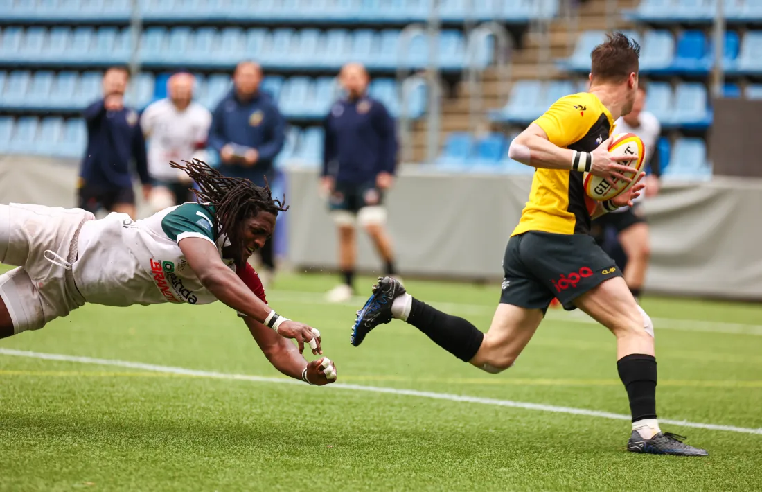 Hugo Llata, en el primer assaig del partit del VPC contra el CAR Sevilla.