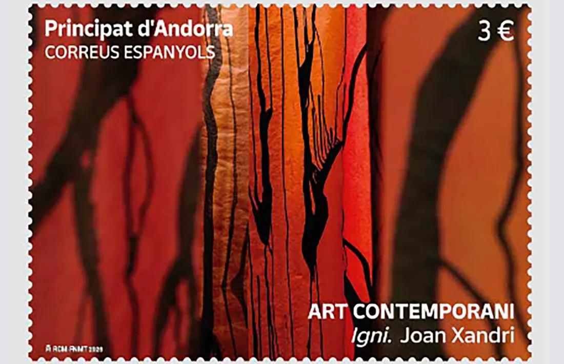El segell dedicat a Igni, obra de l’artista andorrà Joan Xandri.