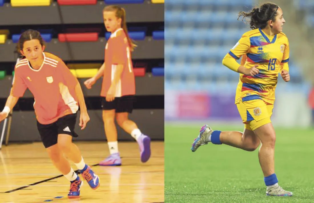 Noa, amb Catalunya aleví. L'andorrana, amb la selecció.