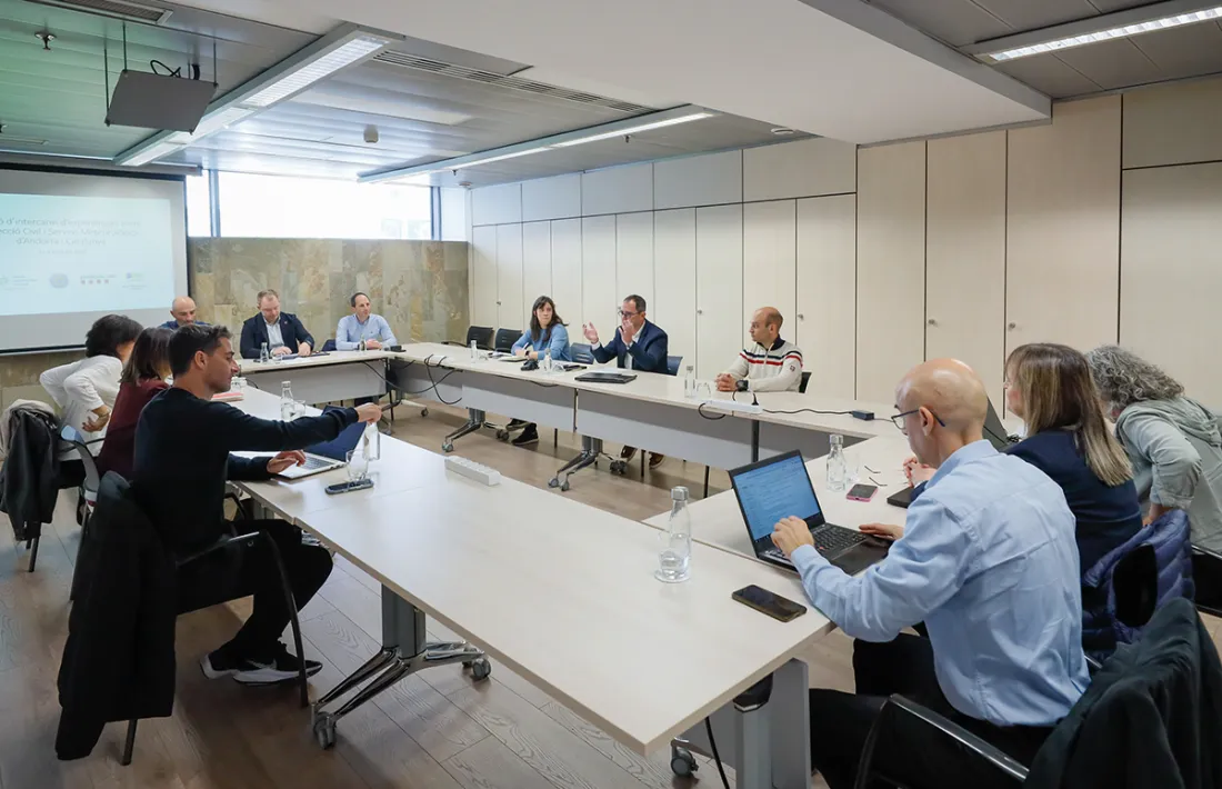 La reunió tècnica entre els serveis meteorologics i de protecció civil andorrans i catalans.