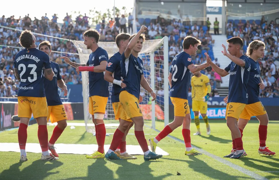 Diego Alende celebra el 0 a 2 a Butarque i el club ja pensa en 'gran'.