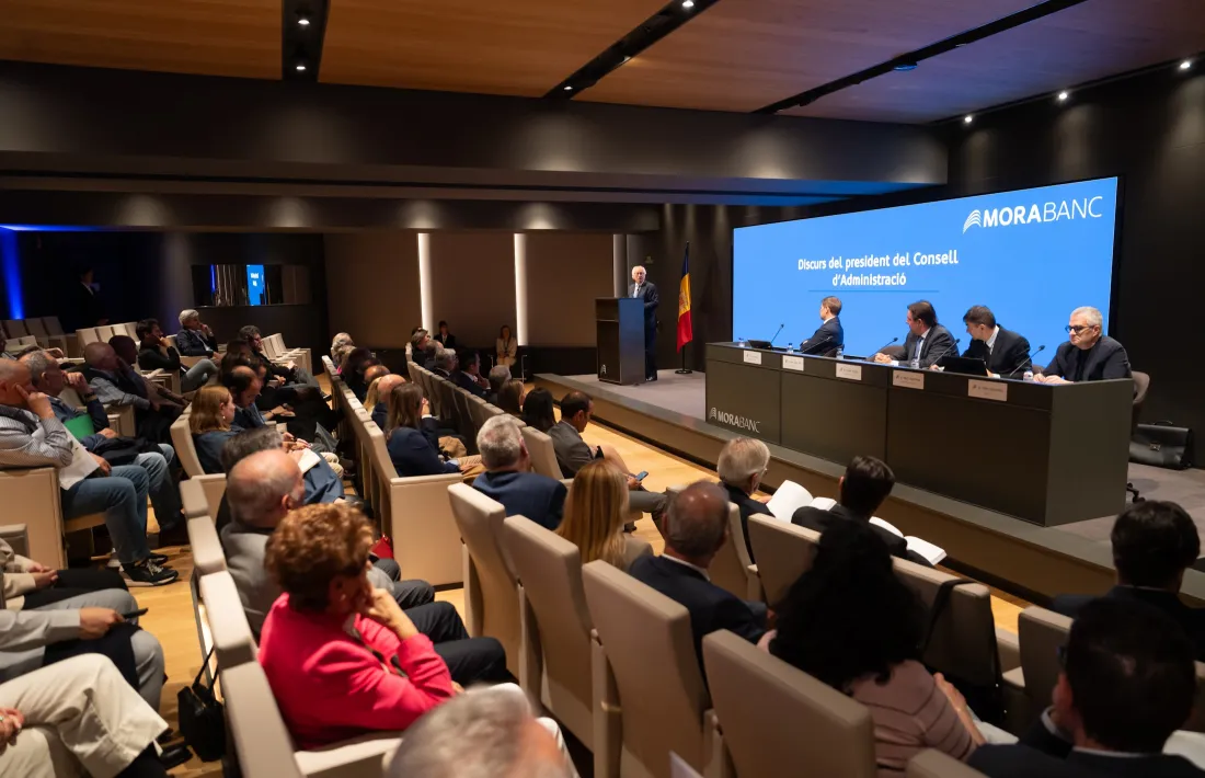 La junta d'accionistes de Morabanc ha tingut lloc aquesta tarda a l'auditori de la seu central de l'entitat.